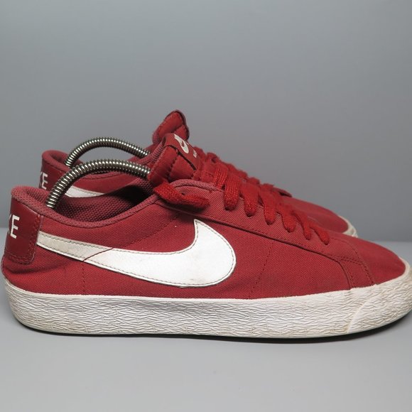 nike blazer red and white low